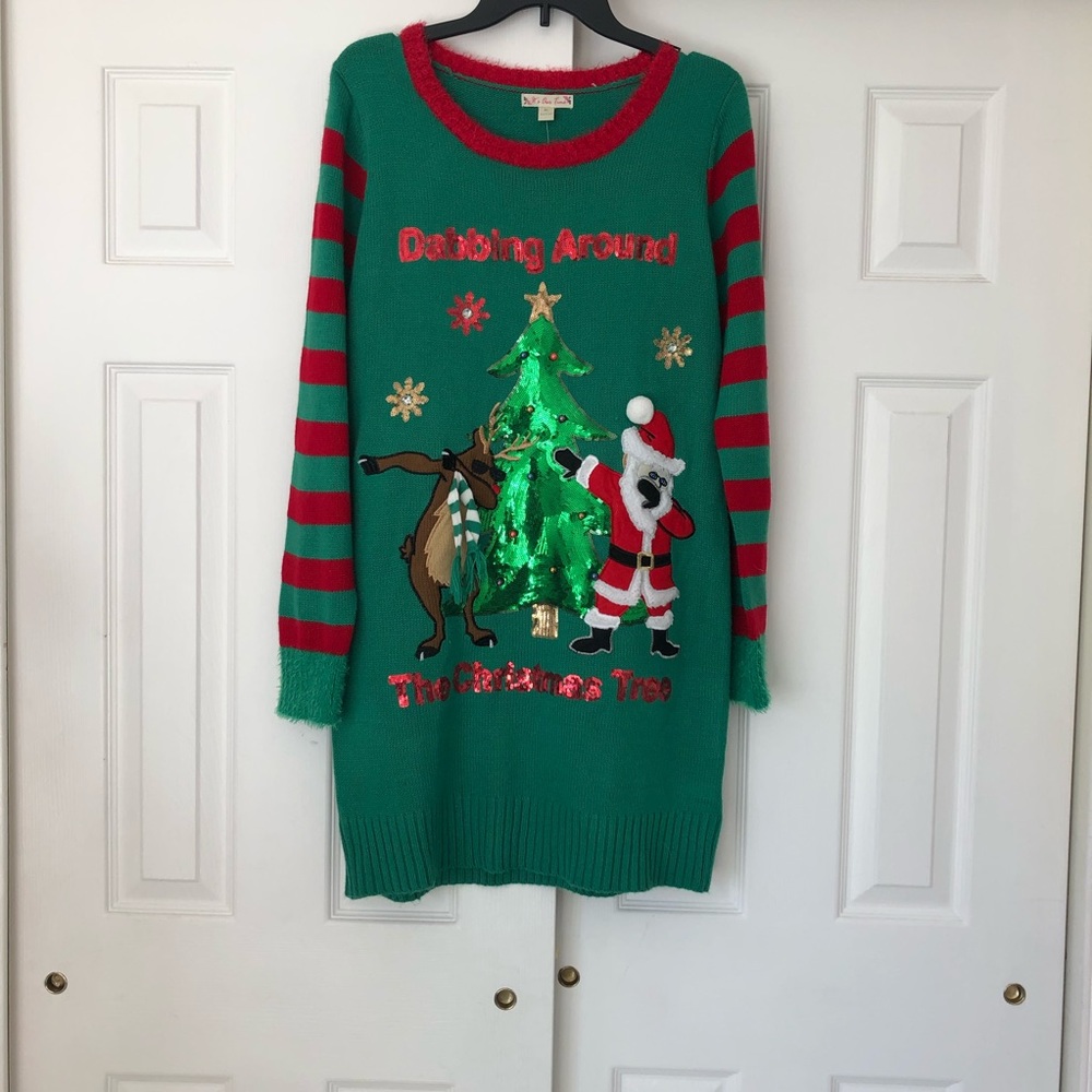 Dabbing Around the Christmas Tree Christmas Sweater